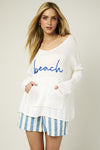 "Beach" Light Weight Front Pocket Sweater Top