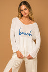 "Beach" Light Weight Front Pocket Sweater Top