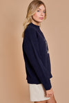 Emmie Long Sleeve Martini Sweater - Navy