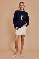 Emmie Long Sleeve Martini Sweater - Navy