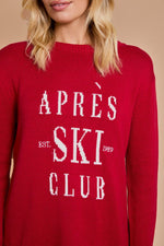 "Apres Ski Club" Crew Neck Long Sleeve Sweater Top