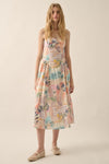 Kanie Tropical Motif Print Cami Midi Dress