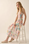 Kanie Tropical Motif Print Cami Midi Dress