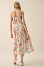Kanie Tropical Motif Print Cami Midi Dress