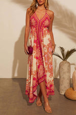 Aileen Halter Low Tie Back Scarf Maxi Dress