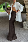 Ashleen Satin Maxi Skirt - Brown