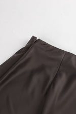 Ashleen Satin Maxi Skirt - Brown