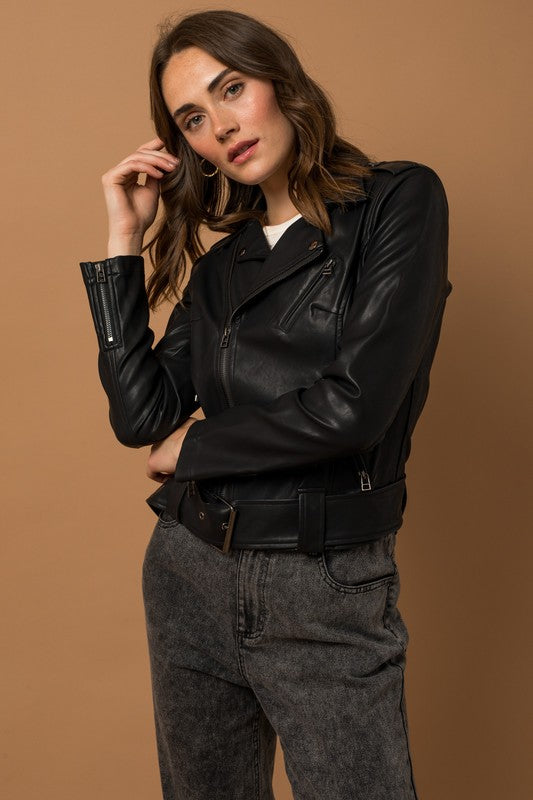 Regan Faux Leather Moto Jacket