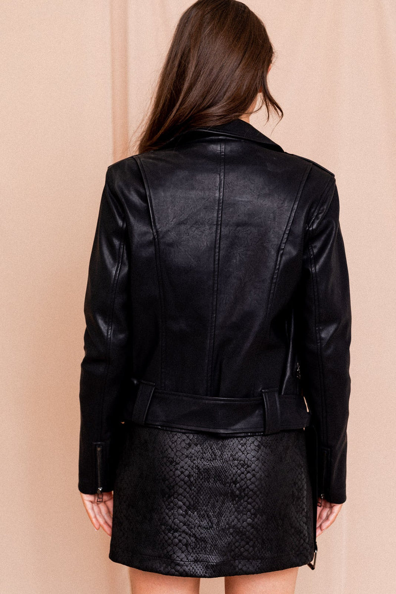 Regan Faux Leather Moto Jacket