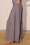 Mackenzie Linen Plaid Halter Tie Back Top & Pants Set