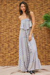 Bianca Printed Ruffle Jumpsuit - Blue Print - BEST SELLER