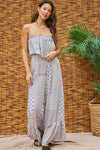 Bianca Printed Ruffle Jumpsuit - Blue Print - BEST SELLER