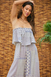 Bianca Printed Ruffle Jumpsuit - Blue Print - BEST SELLER