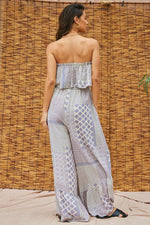 Bianca Printed Ruffle Jumpsuit - Blue Print - BEST SELLER