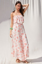 Bianca Strapless Jumpsuit with Ruffle Hem - Cream/Blush