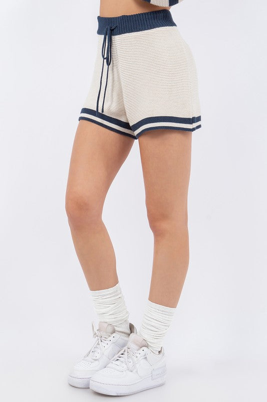 Corena Stripe Sweater And Shorts Set