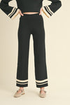 Meda Knit Contrast Long Sleeve Top & Pant Set