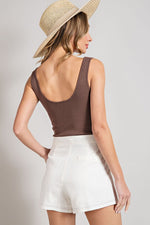 Marjorie Linen Dress Shorts - White