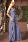 Jane Stripe Strapless Top & Wide Leg Pants Set