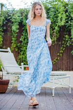 Kaia Floral Off Shoulder Smocked Maxi Dress