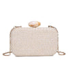 Tenay Woven Marble Detail Closure Clutch - Natural
