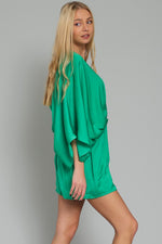 Paisleigh Kimono Sleeve  Romper - Green