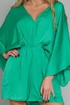 Paisleigh Kimono Sleeve  Romper - Green