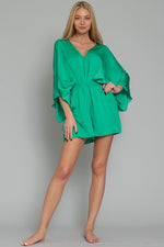 Paisleigh Kimono Sleeve  Romper - Green