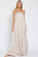 Denise Strapless Tie Back Jumpsuit - Champagne