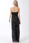 Delia Satin Strapless Belted Jumpsuit