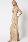 Maybel Strapless Tie Front Smocked Back Jumpsuit