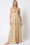 Maybel Strapless Tie Front Smocked Back Jumpsuit