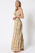 Maybel Strapless Tie Front Smocked Back Jumpsuit