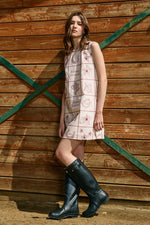 Magnolia Western Print Shift Mini Dress