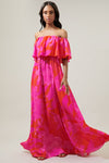 Emmalina Floral Off Shoulder Ruffle Maxi Dress