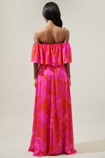 Emmalina Floral Off Shoulder Ruffle Maxi Dress