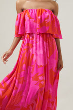 Emmalina Floral Off Shoulder Ruffle Maxi Dress