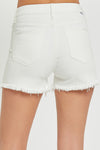 Kallisto High Rise Frayed Denim Shorts - White