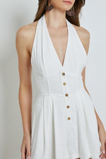 Riley Halter Button Detail Romper