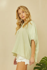 Amanita Relaxed Fit Dolman Sleeve Top - Soft Sage
