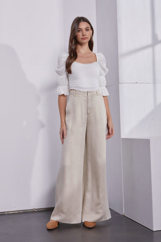 Zimmermann High-waisted Linen Trousers in White | Lyst
