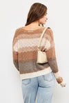 Cinna Color Block Lightweight Knit Sweater Top