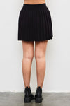 Danilyn Knit Pleated Mini Skirt - Black