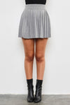 Danilyn Knit Pleated Mini Skirt - Grey