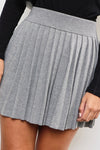 Danilyn Knit Pleated Mini Skirt - Grey