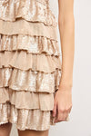 Lillee Multi Layer Tiered Ruffle Mini Sequin Dress