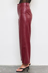 Vali Faux Leather Wide Leg Pants - Wine