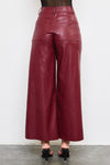 Vali Faux Leather Wide Leg Pants - Wine