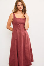 Maddy A-Line Square Neck Maxi Dress