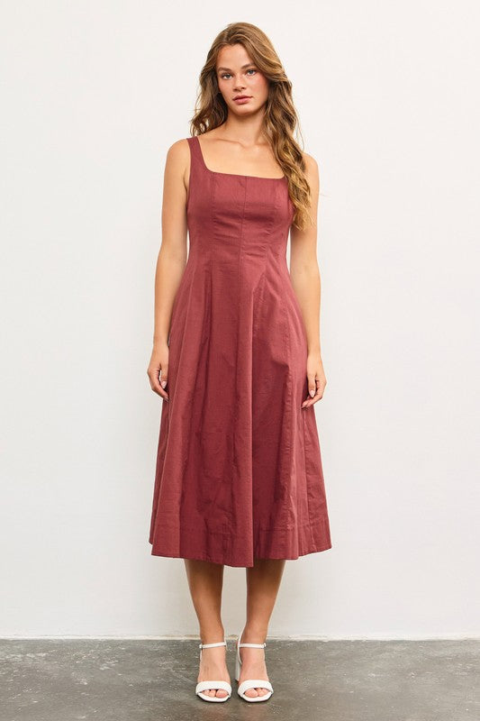 Maddy A-Line Square Neck Maxi Dress